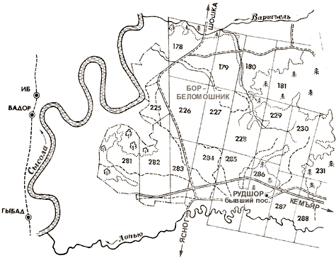 Грибы белые. Карта грибных мест между Шошкой и Ясногом Сыктывдинского района Коми