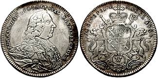 Конвенционный талер Konventionsthaler (Серебро, 42 mm, 27.95 г). 1764 г.